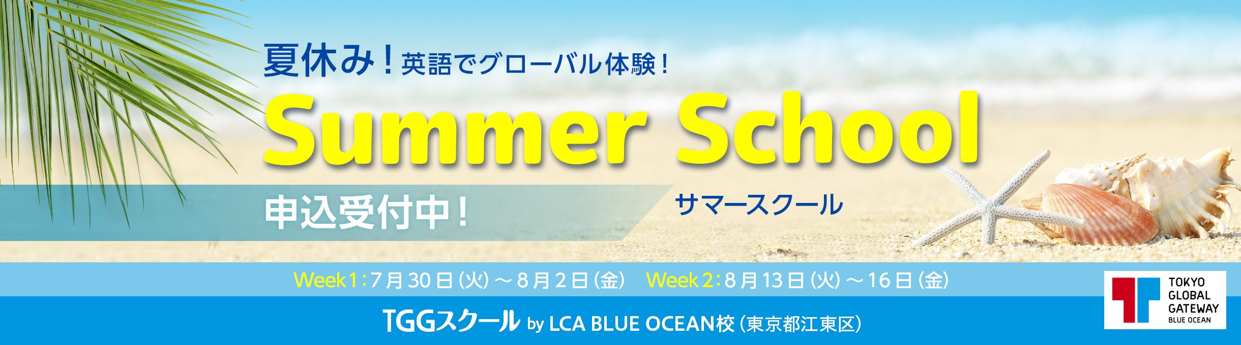 2024 Summer School TGGスクール by LCA 夏休み！英語でグローバル体験！BLUE OCEAN校 (東京都江東区)